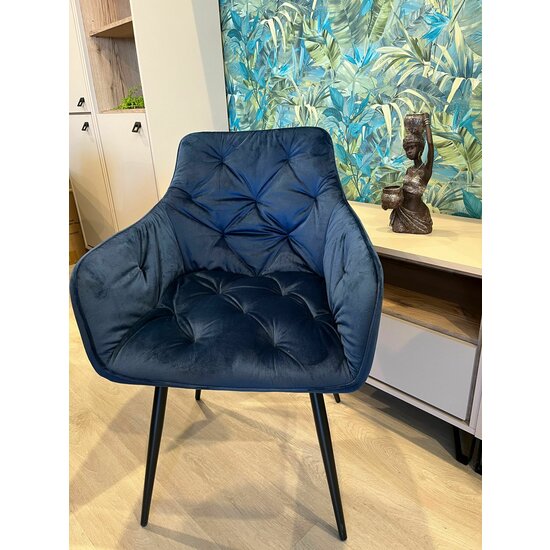 Fotoliu Velvet, stofă catifelată moale, picioare metalice negre, 50x45x87 cm picture - 37