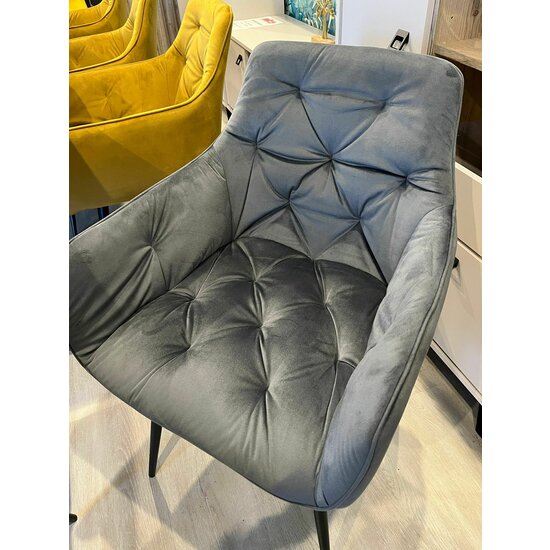 Fotoliu Velvet, stofă catifelată moale, picioare metalice negre, 50x45x87 cm picture - 6