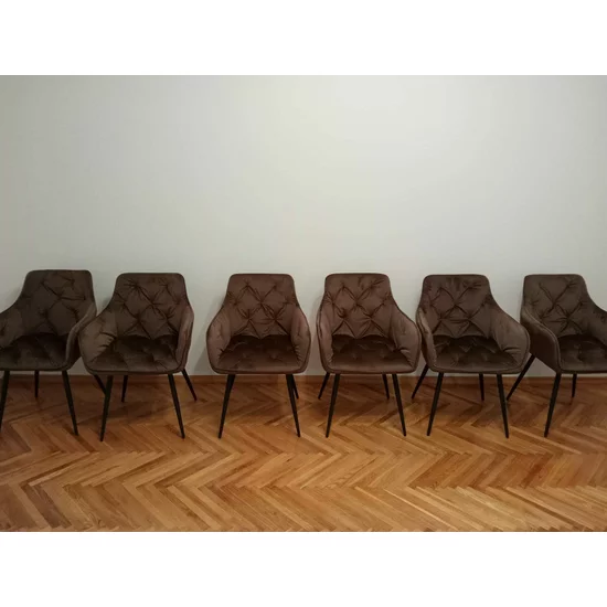 Fotoliu Velvet, stofă catifelată moale, picioare metalice negre, 50x45x87 cm picture - 45