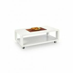 Măsuță cafea Futura, design minimalist, finisaj mat, MDF lucios, 105x58x38 cm, alb