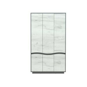 GENEVA Dulap 3D  206,5x118,4 x50 cm Gri Grafit si Stejar Craft Alb