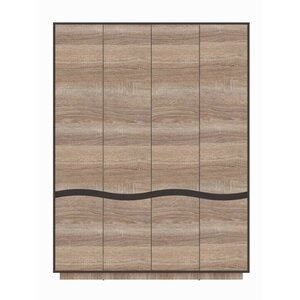 GENEVA Dulap 4D  156x206x50 Sonoma Trufa si Wenge