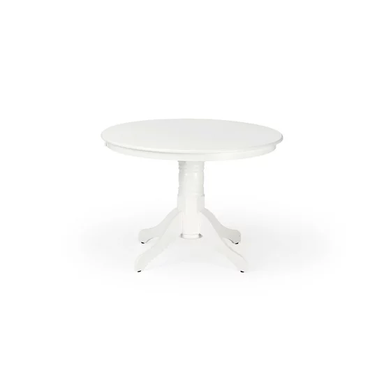 Masă rotundă Gloster, blat MDF lucios și picioare din lemn masiv, 106x75 cm, alb picture - 2