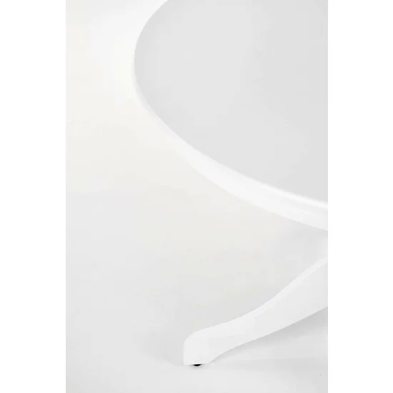 Masă rotundă Gloster, blat MDF lucios și picioare din lemn masiv, 106x75 cm, alb picture - 3