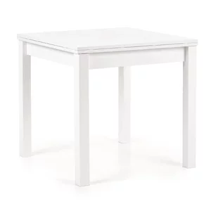 Masă Gracjan extensibilă, blat laminat și picioare MDF, 80-160x80x76 cm, alb