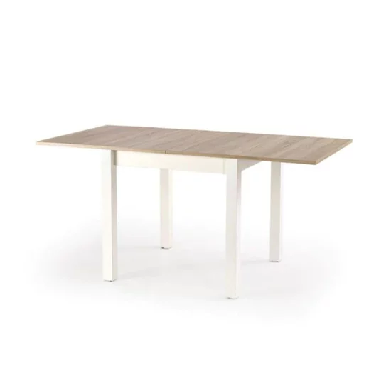 Masă Gracjan extensibilă, blat laminat și picioare MDF, 80-160x80x76 cm, Sonoma/alb picture - 3