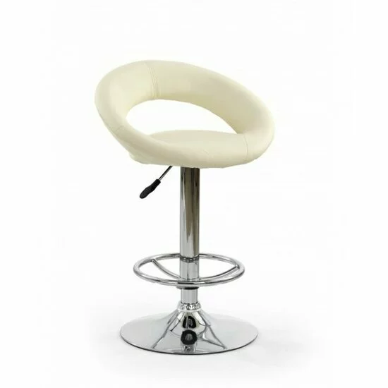 Scaun bar H15, design ergonomic, cadru metalic, 54x46x80-102 cm, bej picture - 2
