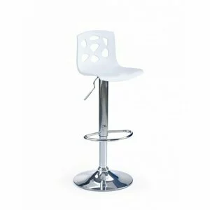 Scaun bar H48, minimalist și compact, structură metalică, 37x36x83 cm, alb