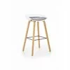 Scaun bar H86, scaun rotativ, design ergonomic, cadru metalic, 43x42x81/76 cm, alb/gri picture - 2