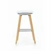 Scaun bar H86, scaun rotativ, design ergonomic, cadru metalic, 43x42x81/76 cm, alb/gri picture - 8