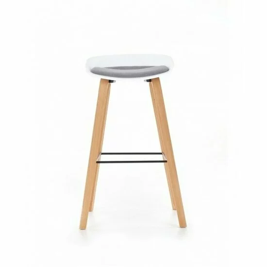 Scaun bar H86, scaun rotativ, design ergonomic, cadru metalic, 43x42x81/76 cm, alb/gri picture - 8