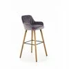 Scaun bar H93, design modern, structură metalică, 47x49x98/75 cm, gri închis picture - 3