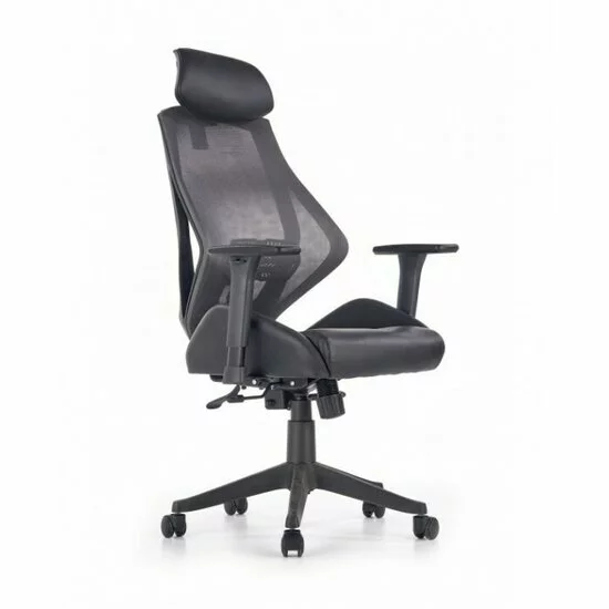 Scaun Hasel, design elegant, structură solidă, material textil, 41x56x86 cm, negru/gri picture - 6