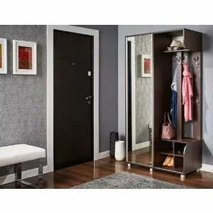 Hol Mix, Cu Ușă Glisantă Și Cuiere Metalice, PAL Melaminat, Sonoma Închis