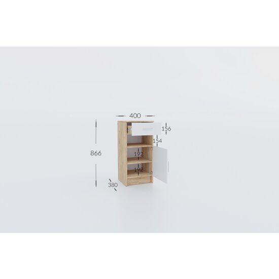 Hol Stephani, dulap și pantofar integrate, oglindă inclusă, structură PAL melaminat + MDF, 160x200 cm, Alb picture - 12