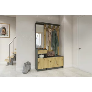 Hol Stephani, design modern, spațiu depozitare optimizat, structură PAL melaminat + MDF, 120x135 cm, Antracit