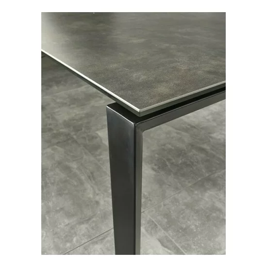 Masă Horizon extensibilă, blat ceramic, structură din oțel, 120-180x85x76 cm, humo/negru picture - 5