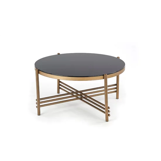 Măsuță cafea Ismena, design minimalist, blat MDF, 80x41 cm, negru/auriu picture - 2