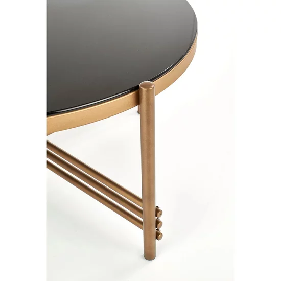 Măsuță cafea Ismena, design minimalist, blat MDF, 80x41 cm, negru/auriu picture - 5