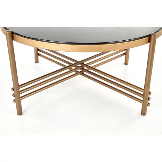 Măsuță cafea Ismena, design minimalist, blat MDF, 80x41 cm, negru/auriu picture - 4