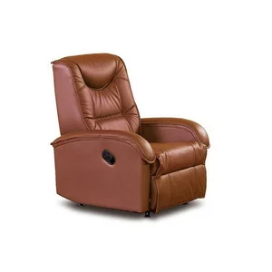 Fotoliu Jeff culisant, design modern și funcție de relaxare, piele ecologică, 85x93(163)x101(83) cm, maro