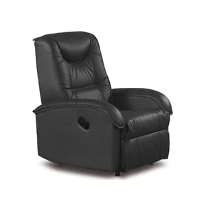 Fotoliu Jeff culisant, design modern și funcție de relaxare, piele ecologică, 85x93(163)x101(83) cm, negru