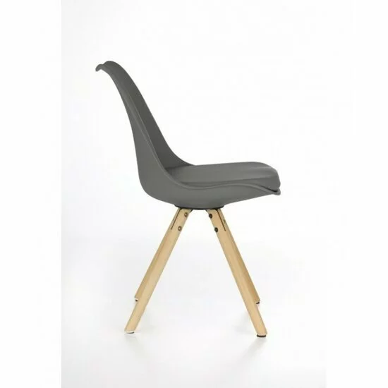 Scaun K201, formă ergonomică și șezut confortabil, material textil, 48x57x80 cm, gri picture - 3