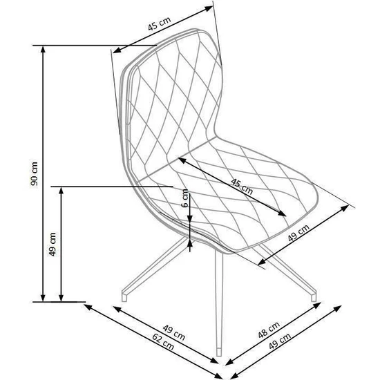 Scaun K237, șezut confortabil și spătar ergonomic, material textil, 45x63x101 cm, maro/negru picture - 3