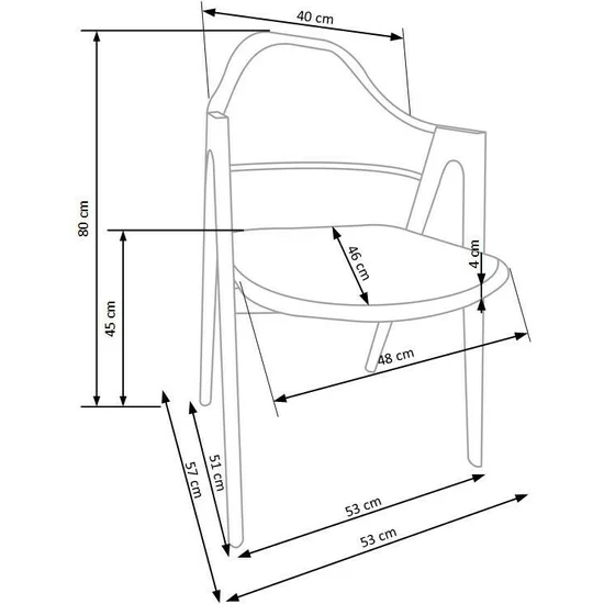 Scaun K247, design minimalist și șezut ergonomic, material plastic, 51x57x80 cm, gri/stejar picture - 6