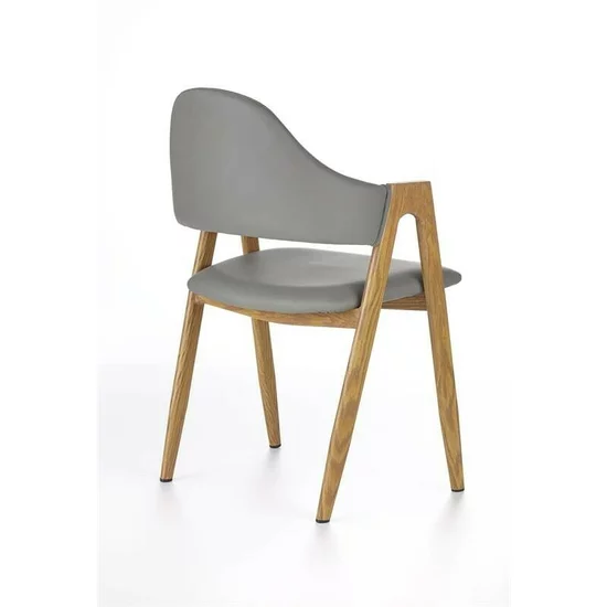Scaun K247, design minimalist și șezut ergonomic, material plastic, 51x57x80 cm, gri/stejar picture - 4