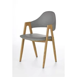 Scaun K247, design minimalist și șezut ergonomic, material plastic, 51x57x80 cm, gri/stejar