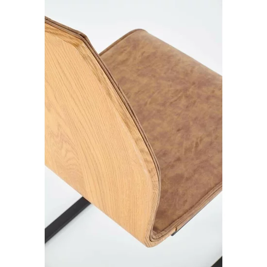 Scaun K265, tapițat premium și spătar confortabil, material textil, 43x58x94 cm, bej picture - 6