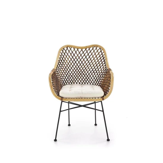 Scaun K336, șezut moale și cadru rezistent, material textil, 64x64x89 cm, natural picture - 2