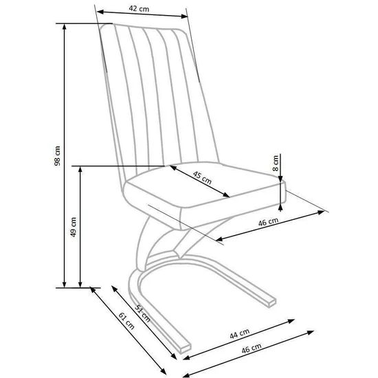 Scaun K338, stil elegant și confort sporit, material textil, 46x61x98 cm, maro picture - 6