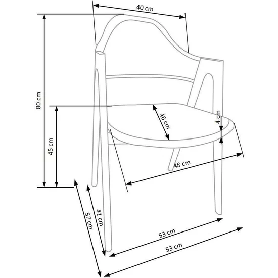 Scaun K344, tapițerie moale și spătar curbat, material textil, 53x57x80 cm, gri picture - 5