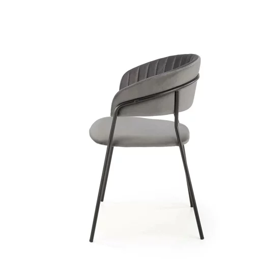 Scaun K426 tapițat, șezut confortabil, cadru metalic, 57x54x79 cm, gri picture - 11