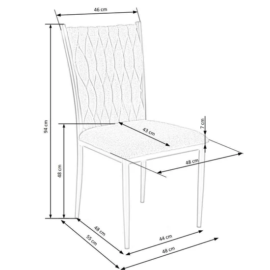 Scaun K436 tapițat, design modern, cadru rezistent, 48x55x94 cm, verde picture - 6