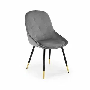Scaun K437 tapițat, design ergonomic, cadru metalic, 49x55x88x47 cm, gri