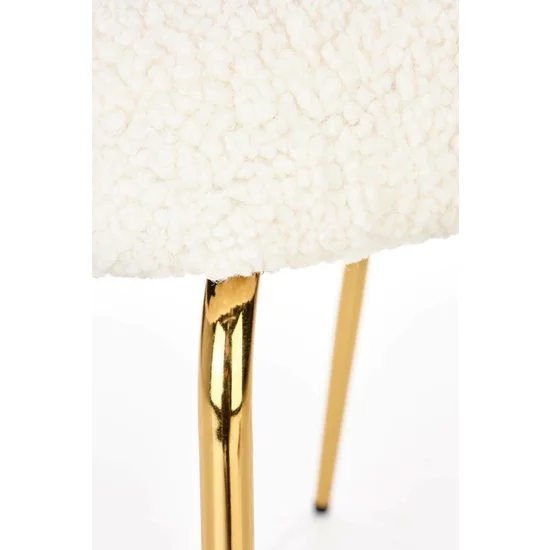 Scaun K474 tapițat, șezut confortabil, picioare metalice, 54x64x80 cm, crem picture - 7