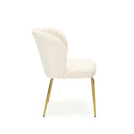 Scaun K474 tapițat, șezut confortabil, picioare metalice, 54x64x80 cm, crem picture - 3
