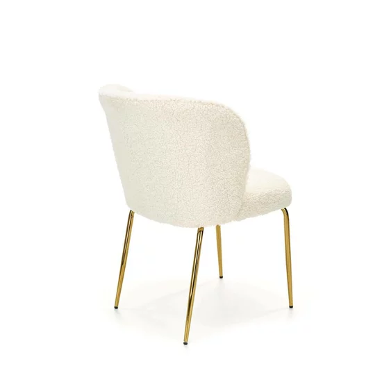 Scaun K474 tapițat, șezut confortabil, picioare metalice, 54x64x80 cm, crem picture - 4