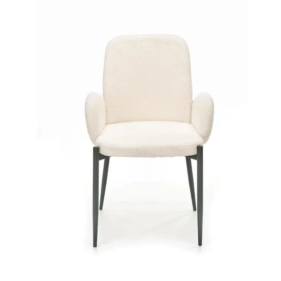 Scaun K477 tapițat, spătar ergonomic, cadru solid, 58x58x89 cm, alb picture - 3