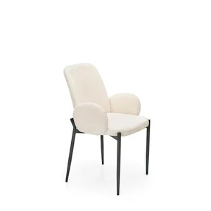 Scaun K477 tapițat, spătar ergonomic, cadru solid, 58x58x89 cm, alb