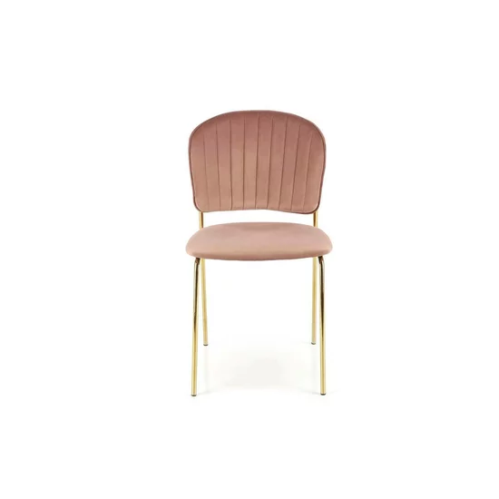 Scaun K499 tapițat, design elegant, cadru metalic, 47x56x85 cm, roz picture - 2