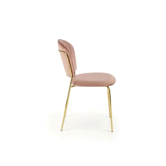 Scaun K499 tapițat, design elegant, cadru metalic, 47x56x85 cm, roz picture - 3