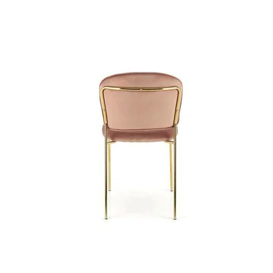 Scaun K499 tapițat, design elegant, cadru metalic, 47x56x85 cm, roz picture - 5