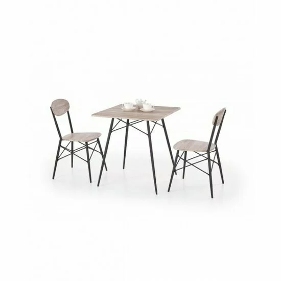 Set masă Kabir cu 2 scaune, design modern și compact, PAL melaminat, 110x70x75 cm, stejar picture - 3