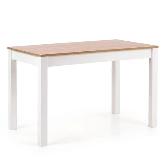Masă Ksawery, MDF laminat și structură modernă, 120x68x76 cm, alb/Sonoma picture - 2