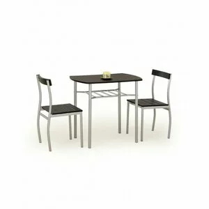 Set masă Lance cu 2 scaune, design compact și funcțional, PAL melaminat, 82x50x75 cm, wenge