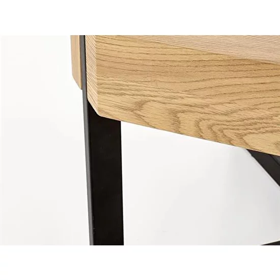 Măsuță cafea Lavida, blat dreptunghiular și cadru metalic, MDF laminat și oțel, 110x60x43 cm, stejar picture - 4